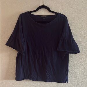 Navy Boxy Bell Sleeve T-Shirt